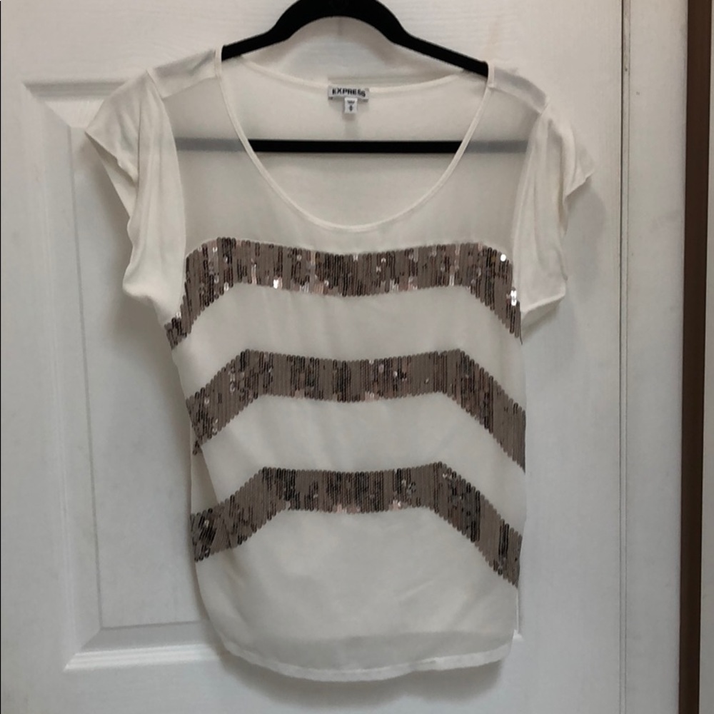 sequin striped top